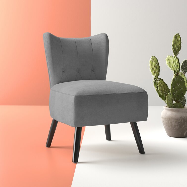 Dechane 22.5'' Wide Tufted Velvet Slipper Chair