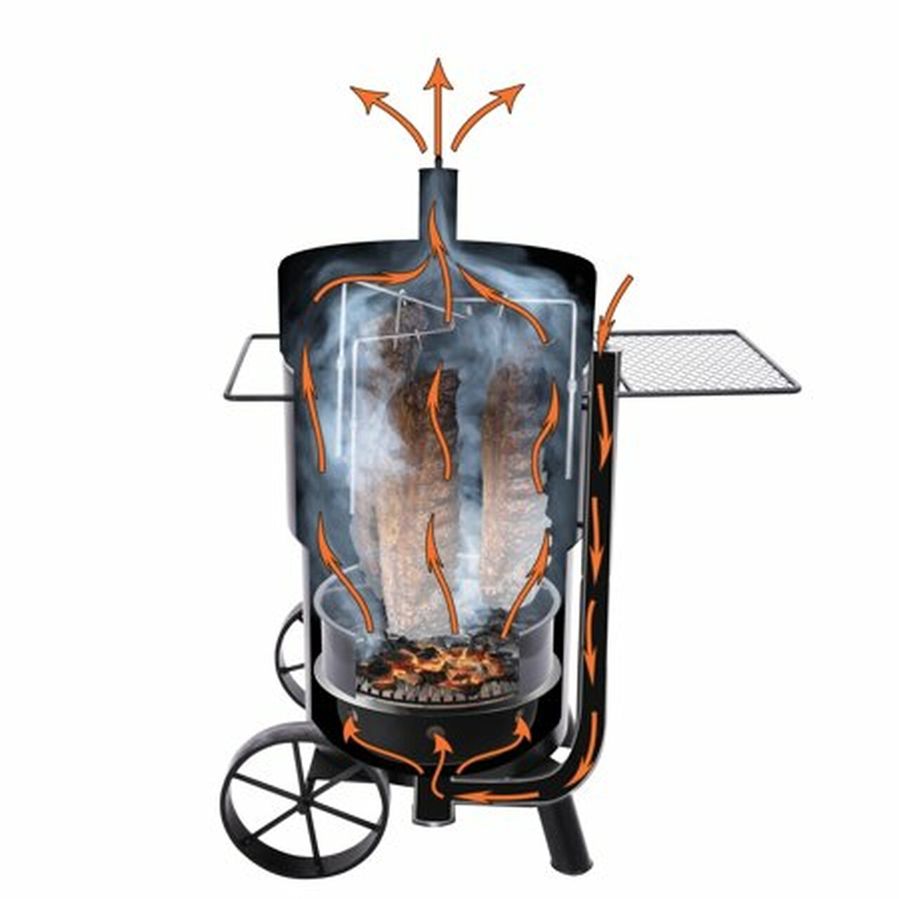 Oklahoma Joe's Bronco Charcoal Barrel Drum Smoker- Black