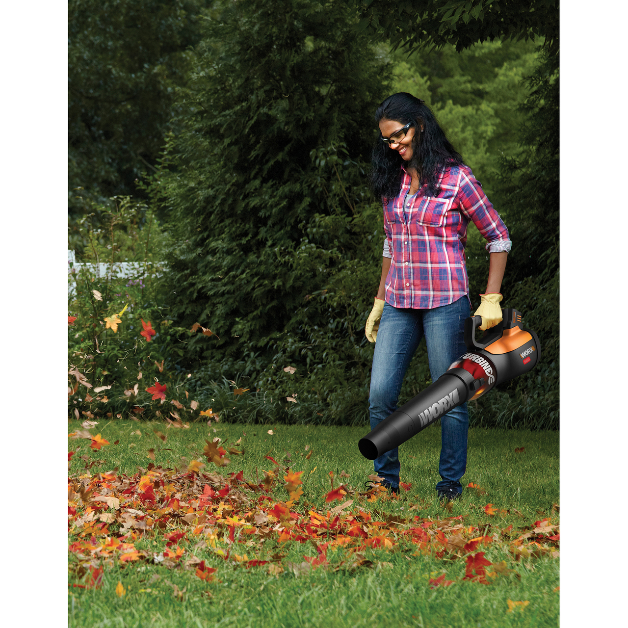 Worx WG591 Cordless Leaf Blower w/ Battery, Handheld 56V 465CFM 2-Speed Turbine