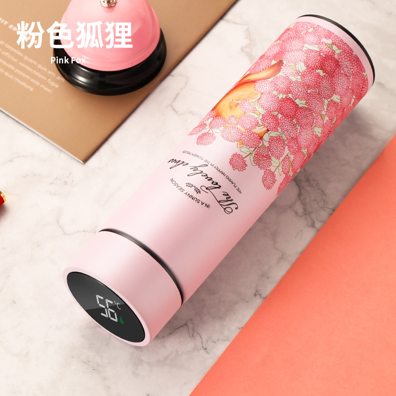 批发保温杯智能测温水杯316不锈钢创意温度显示商务礼品直杯定 制
