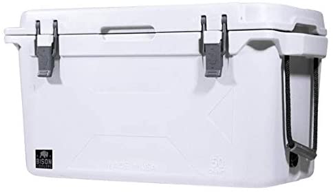 BISON COOLERS Medium 50 Quart Rotomolded Cooler Box for Beer, Liquid or Lunch