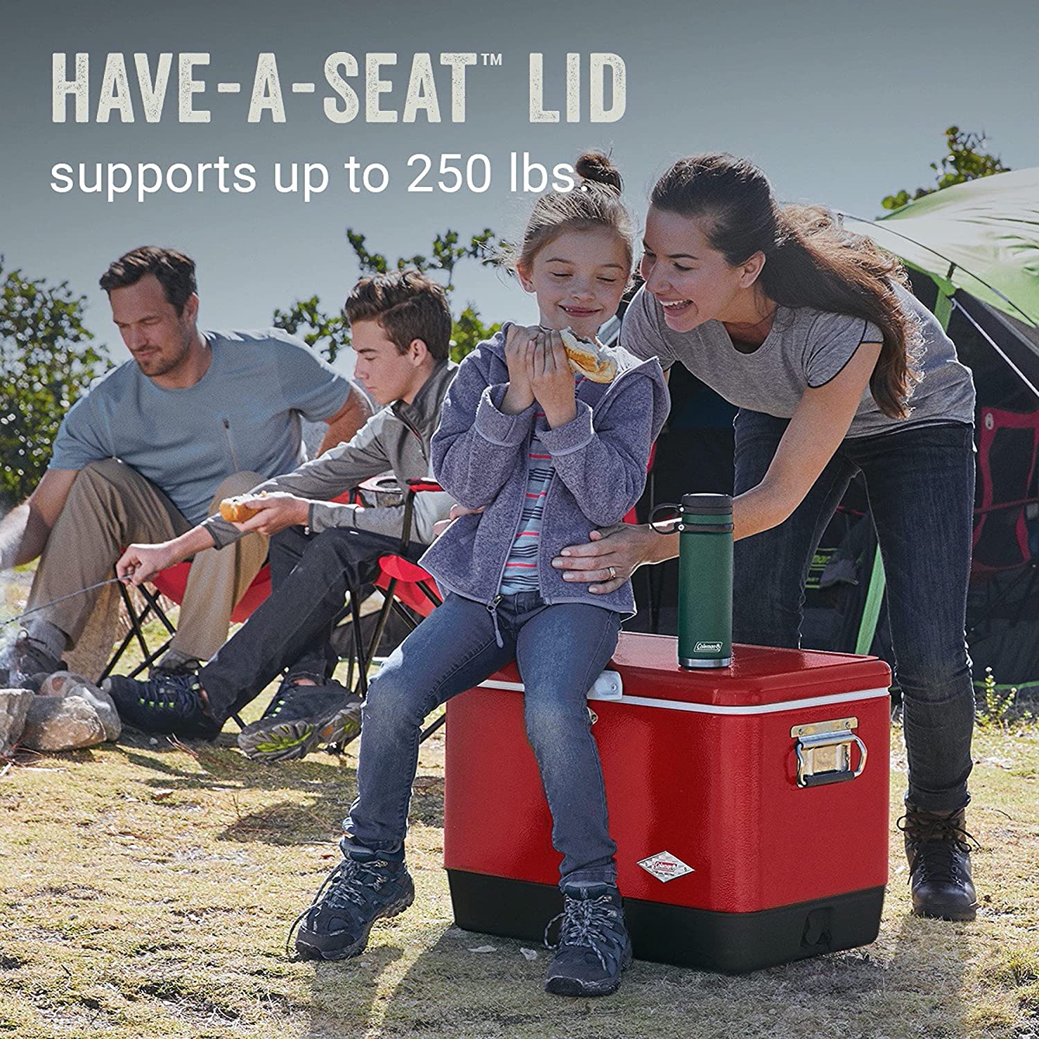 Coleman Cooler | Steel-Belted Cooler Keeps Ice Up to 4 Days | 54-Quart Cooler