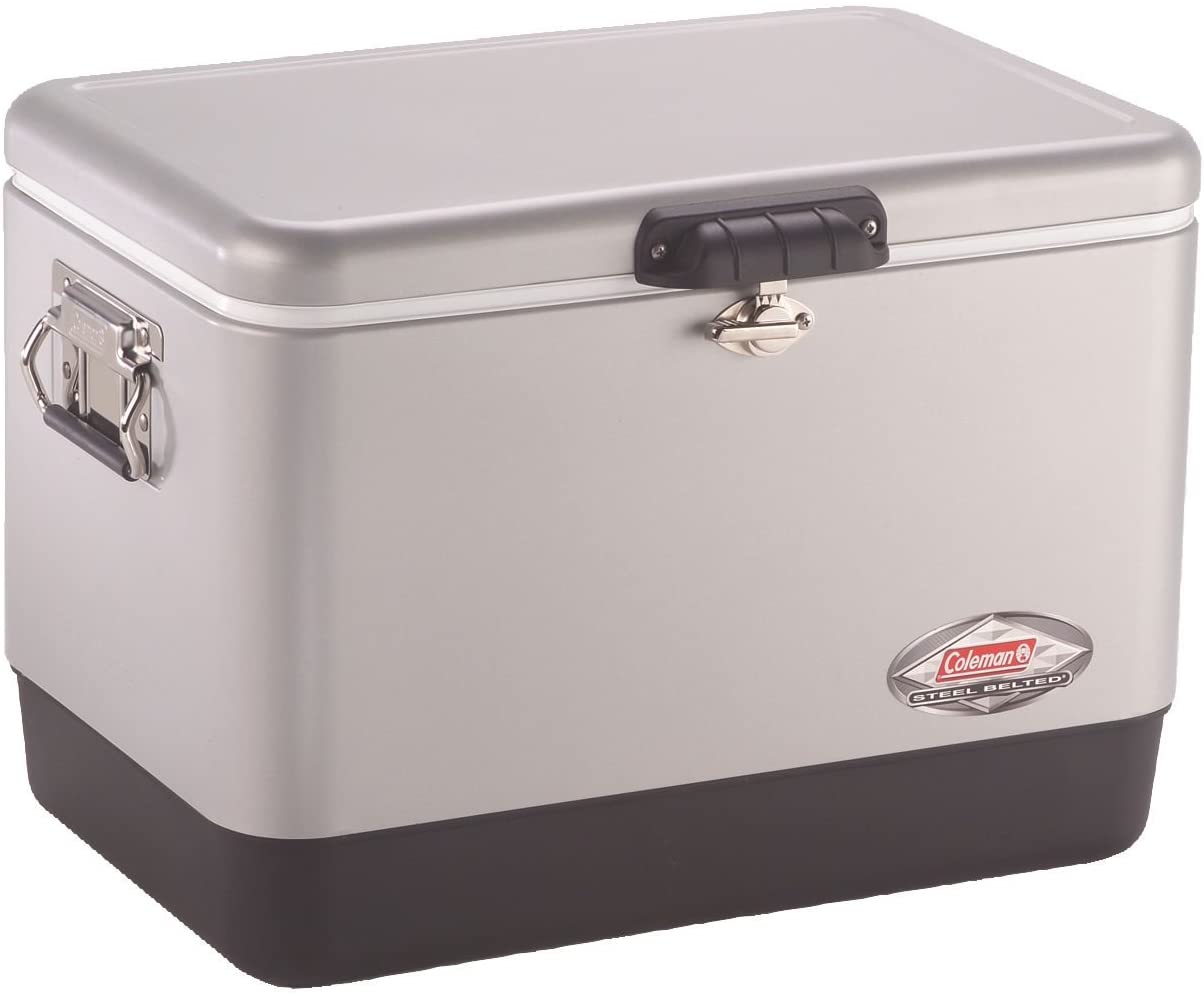 Coleman Cooler | Steel-Belted Cooler Keeps Ice Up to 4 Days | 54-Quart Cooler