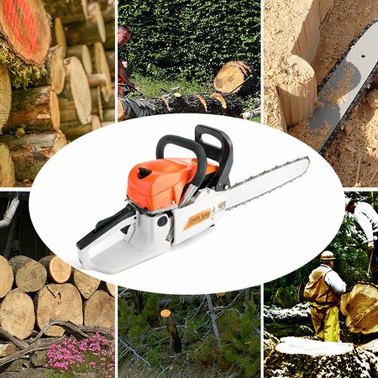 Hot Selling 22' 52CC Gasoline Chainsaw Cutting Wood Gas Sawing Aluminum Crankcase Chain Saw