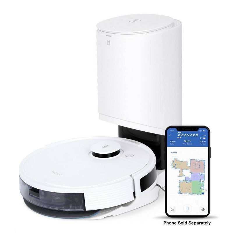 Ecovacs DEEBOT N8+ Laser Mapping Vacuuming and Mopping Robot with Self Empty – White