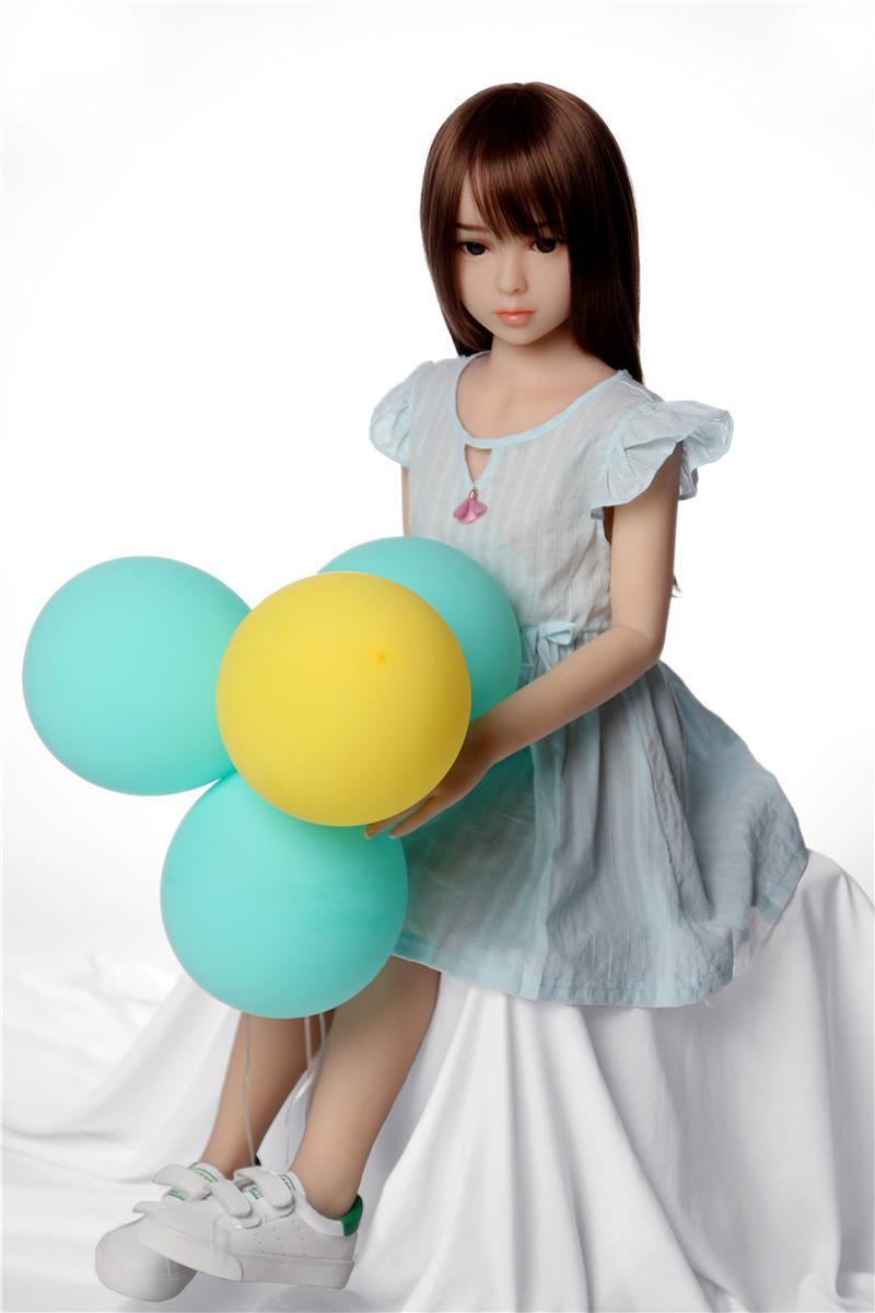 UK Stock 40in(100cm) Ruby Sex Doll Life Size Mini Sex Doll Flat Chest TPE Real Love Doll