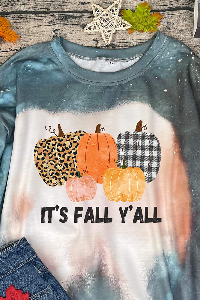 Halloween Print Bleached Tie Dye O-neck Sweatshirt Women UNISHE Wholesale