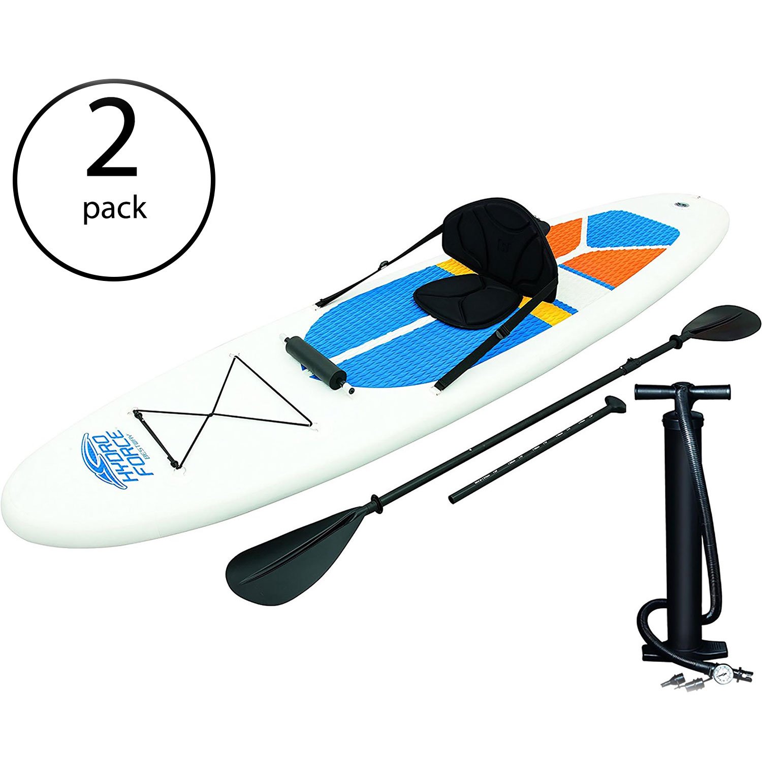Bestway Hydro-Force White Cap Inflatable SUP Stand Up Paddle Board (2 Pack)