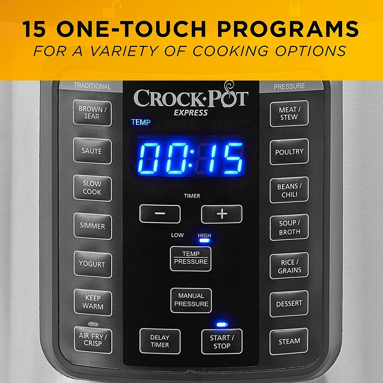 Crock-Pot SCCPPA800-V1 Express Crisp 8-Quart Pressure Cooker
