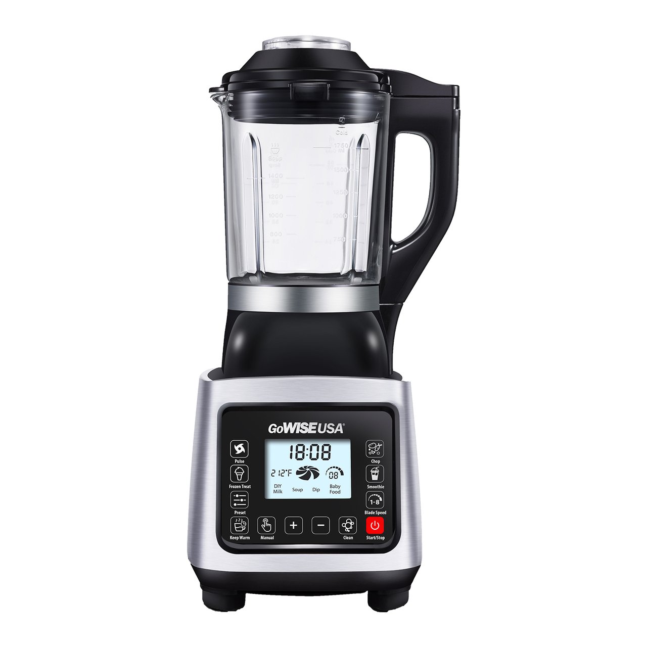 GoWISE GW22501 Premier High Performance Heating Blender with 6 Blending Presets