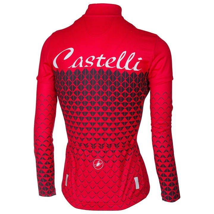 2017 Cаstelli Ciao Red Women Long Sleeve Cycling Jersey