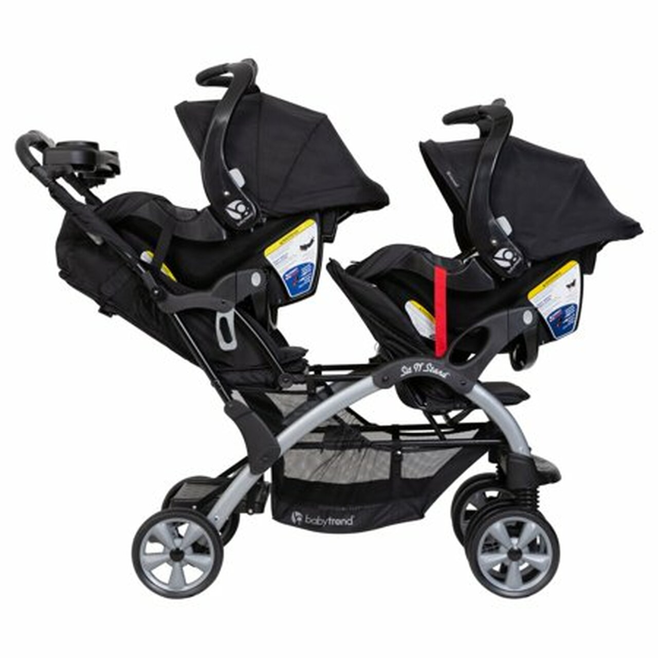 Baby Trend Sit N Stand Travel Compact Toddler Baby Double Stroller, Modern Khaki