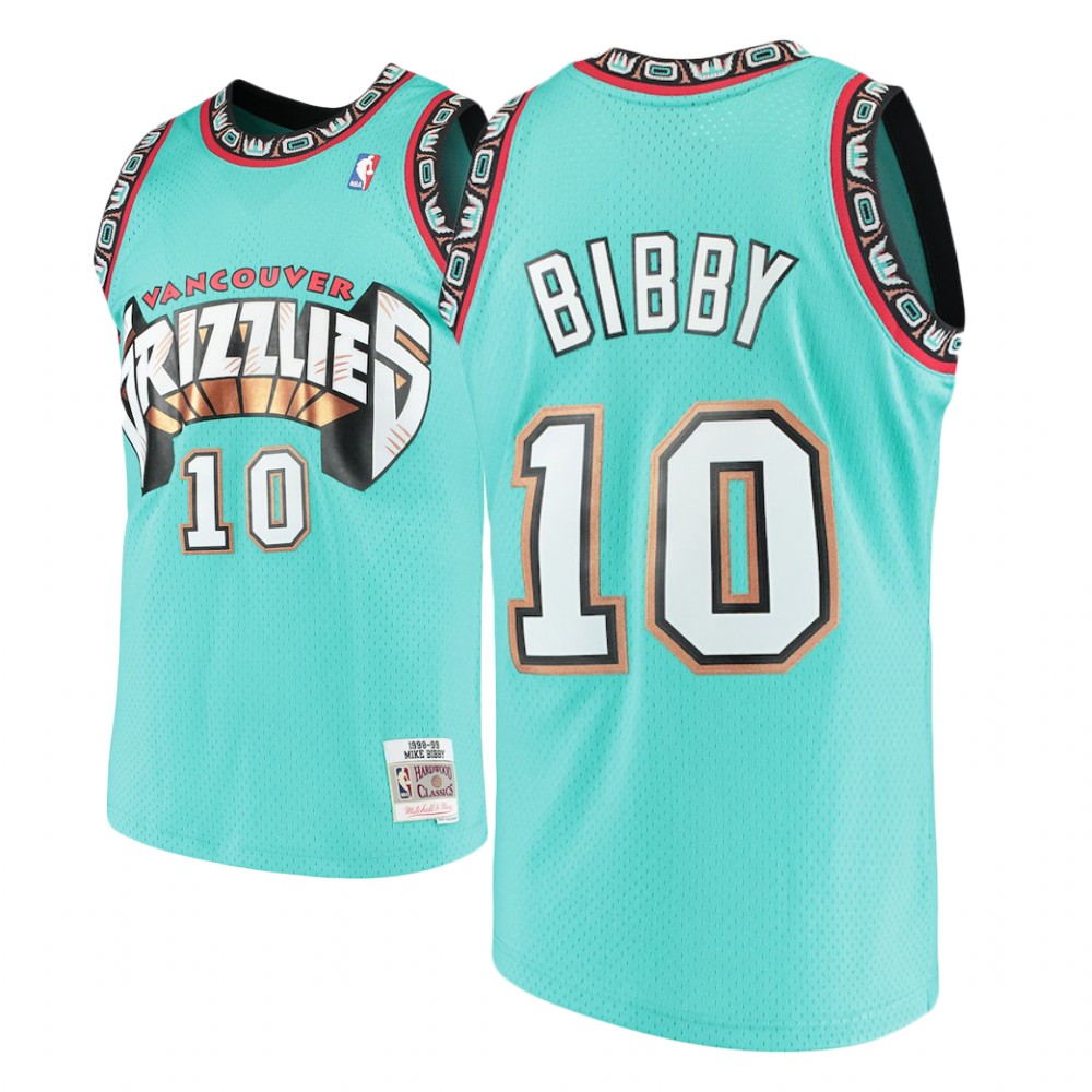Mike Bibby Grizzlies #10 1998-99 Hardwood Classics Teal Swingman Jersey