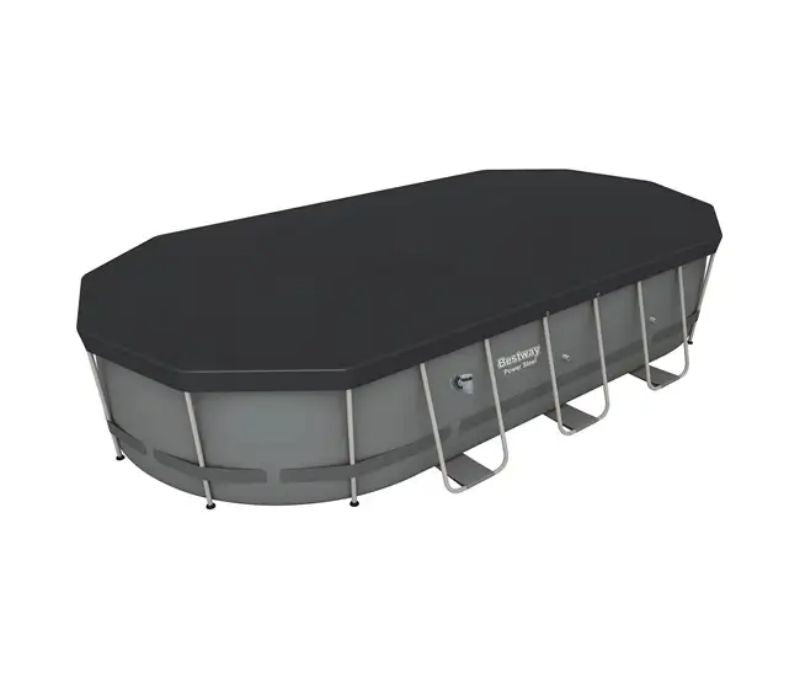 Swimming Pool-Bestway Power Steel 18ft x 9ft x 48in Above Ground Swimming Pool Set with Pump
