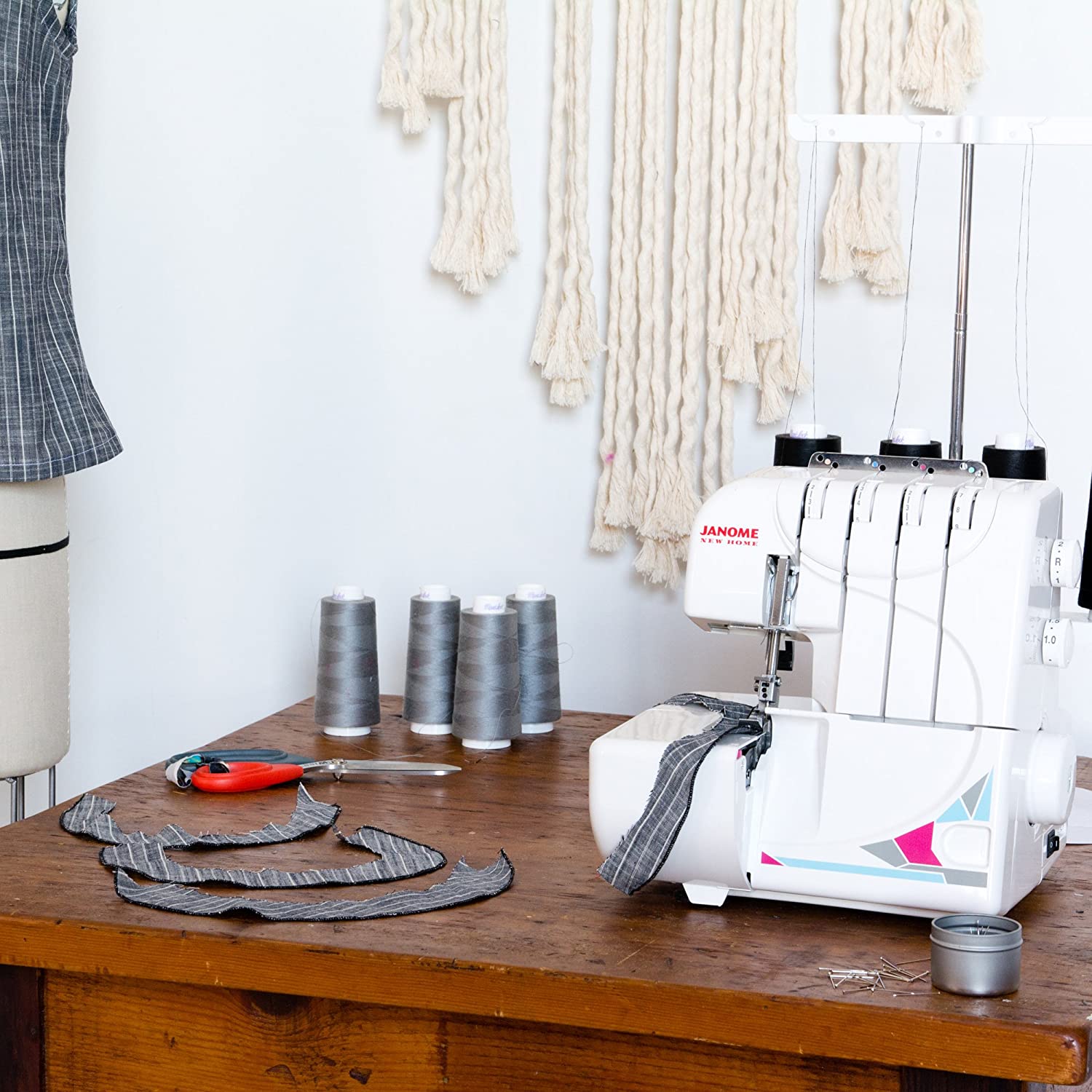 Janome MOD-8933 Serger with Lay-in Threading, 3 and 4 Thread Convertible with Differential Feed