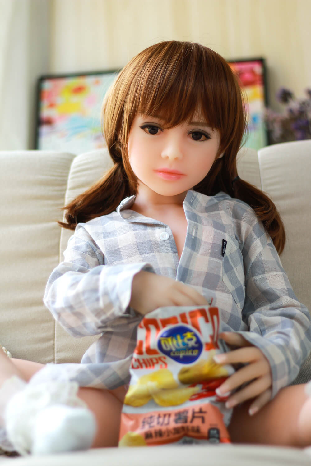 UK Stock 40in(100cm) Mariko Flat Chest Premium Lifelike Mini Sex Doll