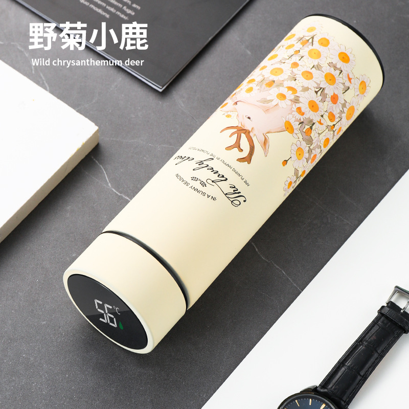 批发保温杯智能测温水杯316不锈钢创意温度显示商务礼品直杯定 制