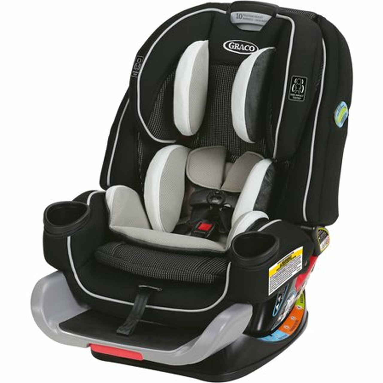 Graco 4Ever Extend2Fit 4-in-1 Convertible Car Seat, Clove White