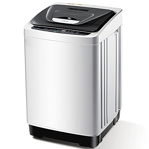 Portable Washing Machine, 12.6 lbs Full Automatic Washer and Dryer Combo, Small Compact Laundry Clothes Washer with Drain Pump, Wheels, LED Display for Apartment, Camping, Rv, Sink