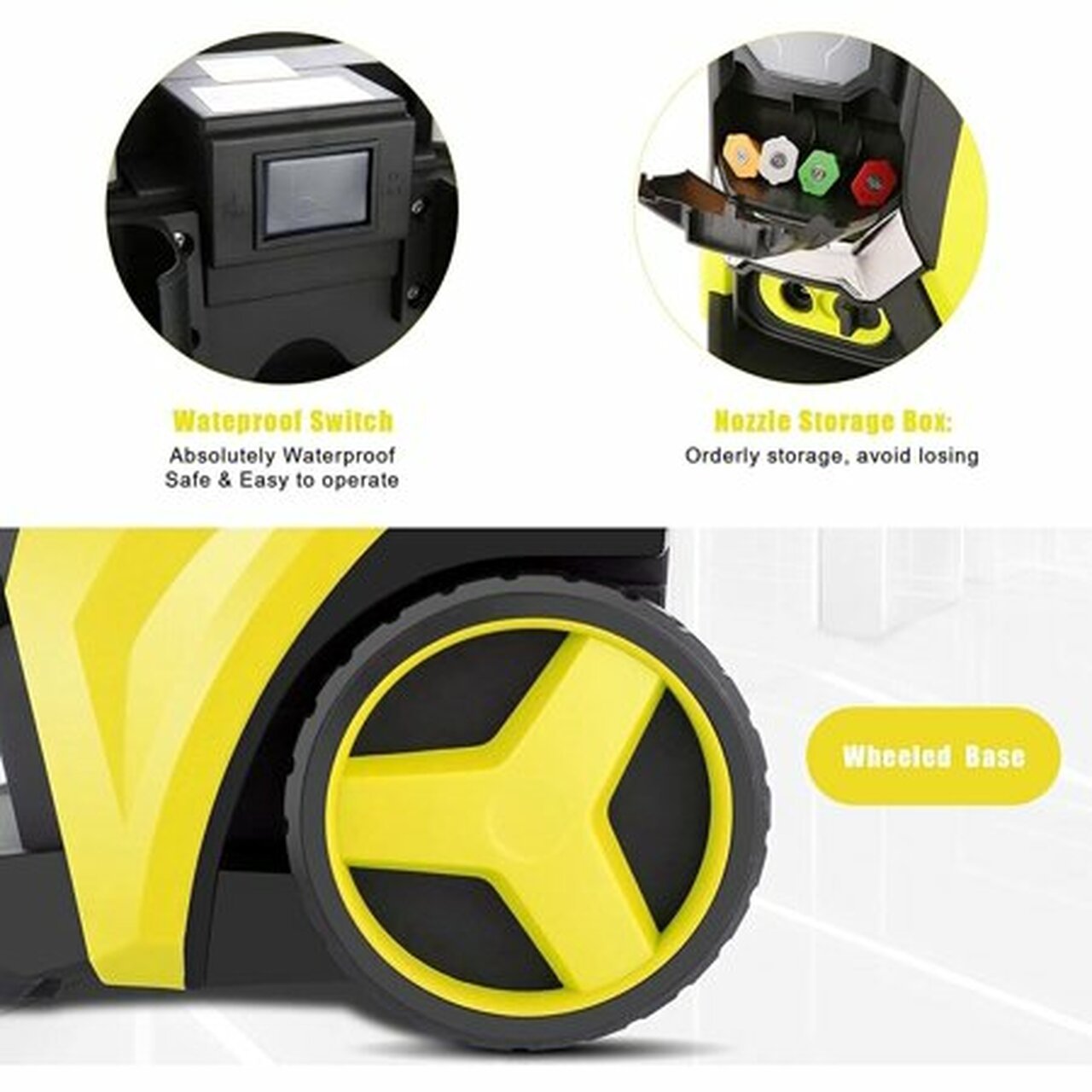 TEANDE 3800 PSI Pressure Washer, Electric 1800W High Pressure Power Washer Machine2.80 GPM Professional Washer Cleaner with Touch Screen and 5 Nozzles