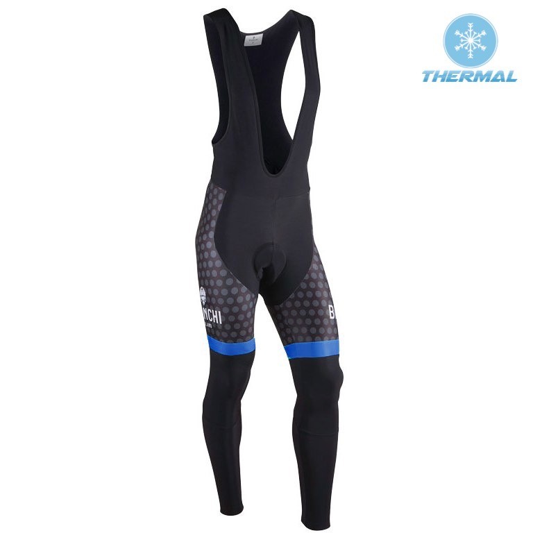 2017 Bianchi Petreso Black-Blue Thermal Cycling Bib Pants