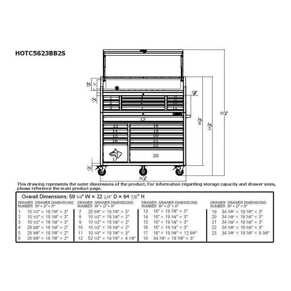 Husky 56 in. Rolling Cabinet Set in Matte