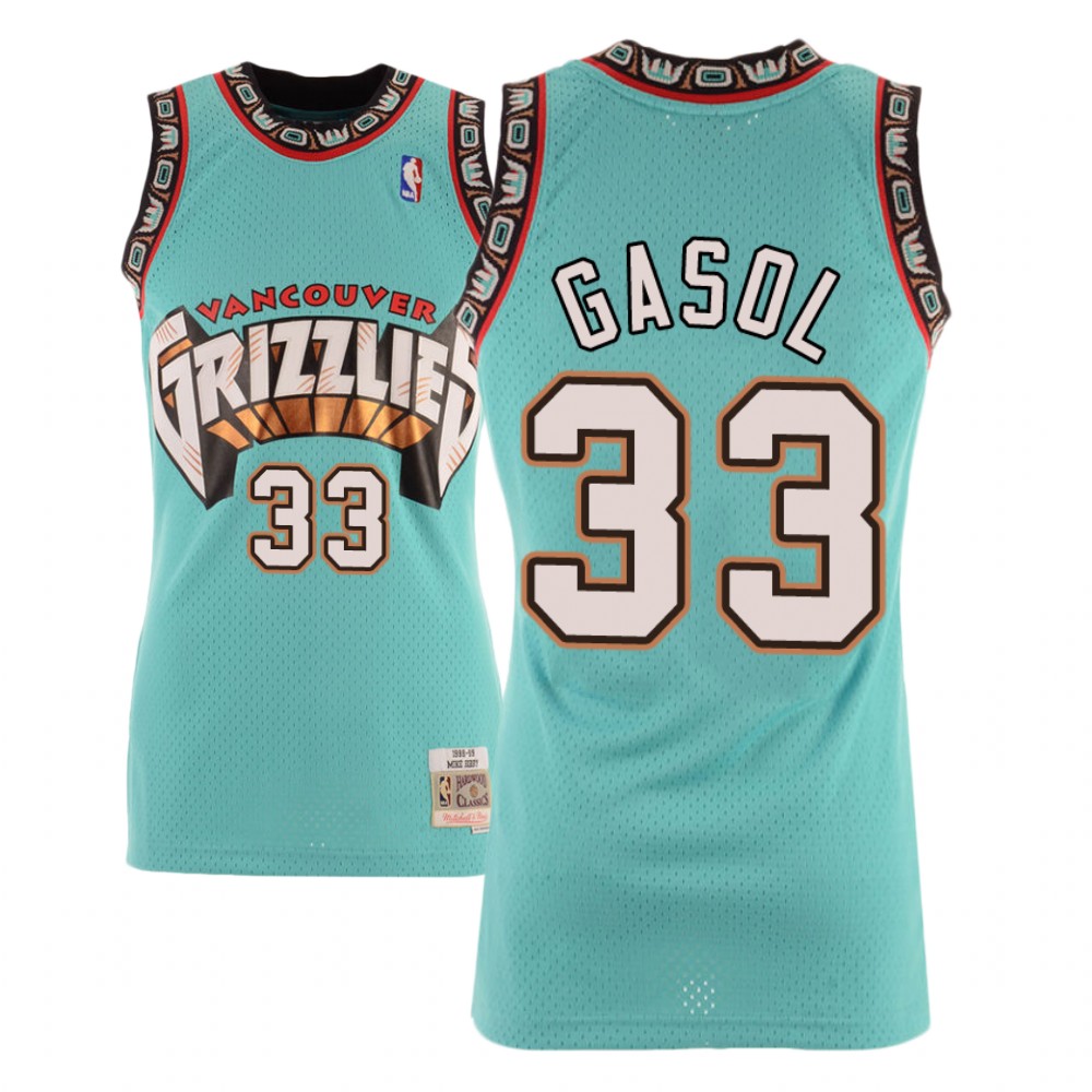 Marc Gasol Grizzlies #33 Hardwood Classics Aqua Swingman Jersey