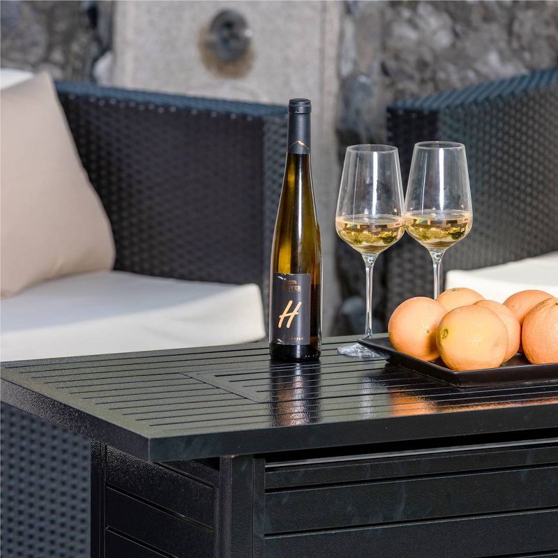 Rectangle Aluminum Fire Pit Table Hammered Black – Legacy Heating