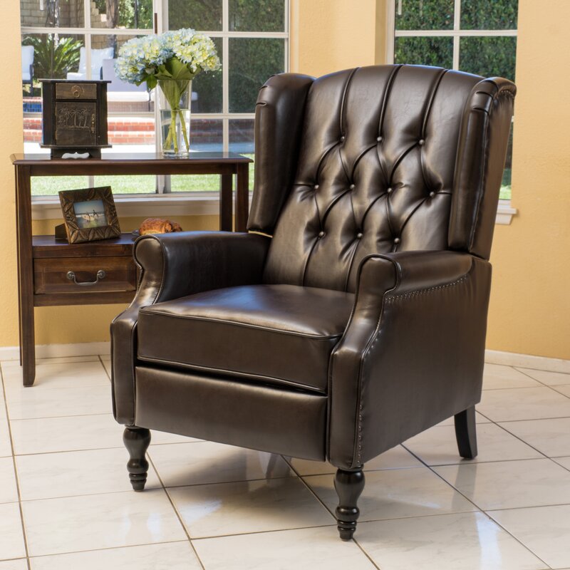 Albertine 75Cm Wide Manual Wingback Chair Recliner