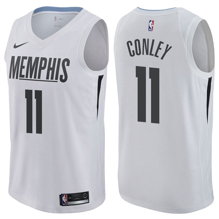 Men's 2017-18 Mike Conley Grizzlies #11 White Jersey