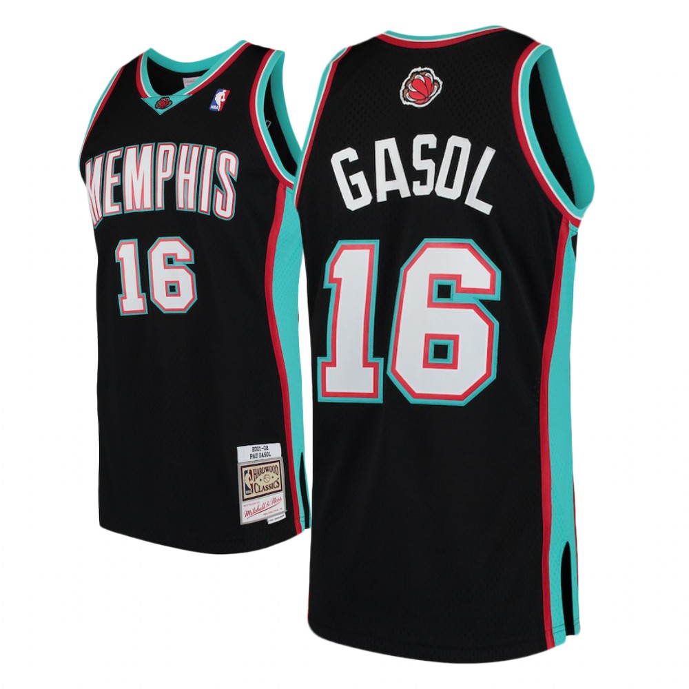 Pau Gasol Grizzlies #16 2001-02 Hardwood Classics Black Jersey