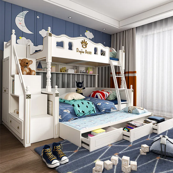 High and low bed bunk wooden bed multifunctional combination children's bed double-layer two-layer bunk bed