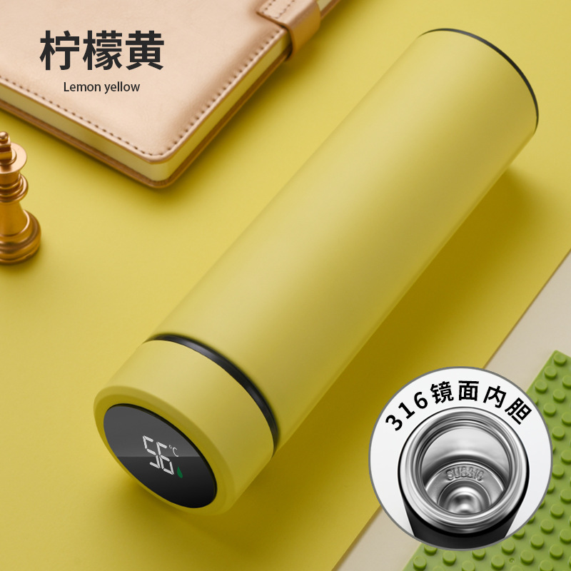 批发保温杯智能测温水杯316不锈钢创意温度显示商务礼品直杯定 制