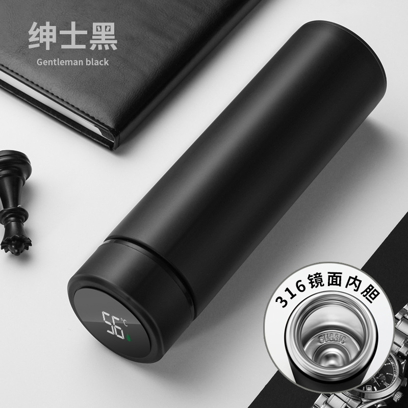 批发保温杯智能测温水杯316不锈钢创意温度显示商务礼品直杯定 制