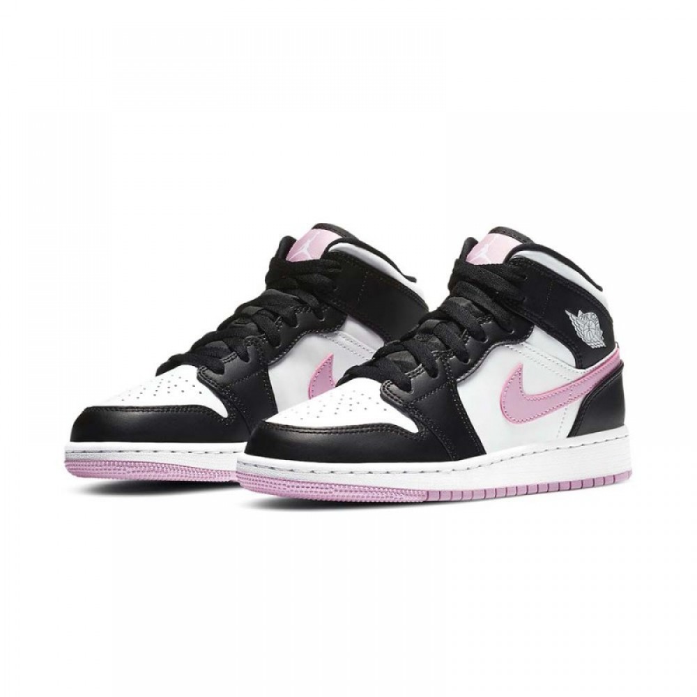 AIR JORDAN 1 MID GS  ‘ WHITE LIGHT ARCTIC PINK ‘ 555112-103