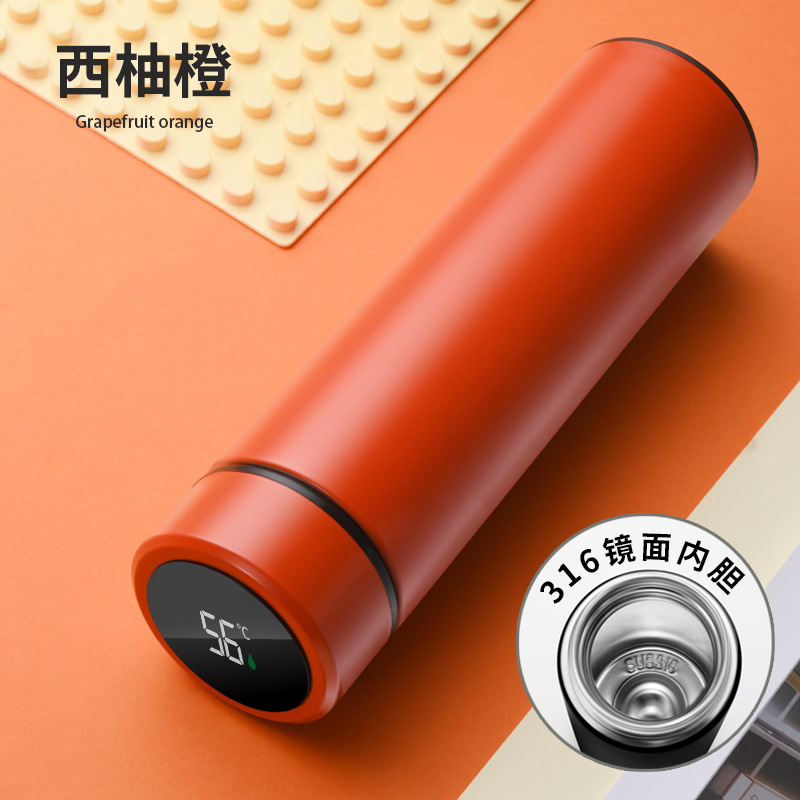 批发保温杯智能测温水杯316不锈钢创意温度显示商务礼品直杯定 制